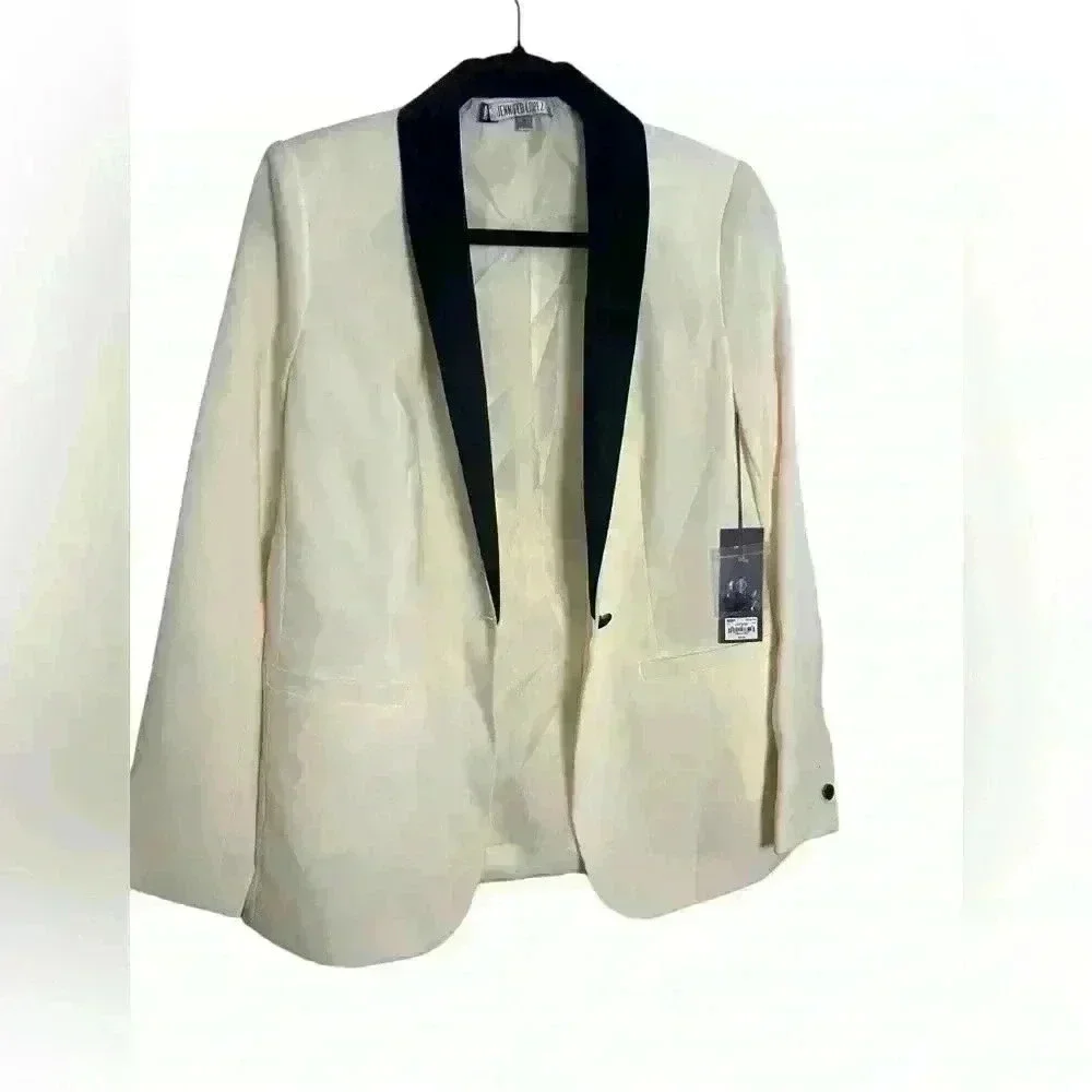 Women’s Jennifer Lopez Cream & Black Blazer Nwt Size Mediun